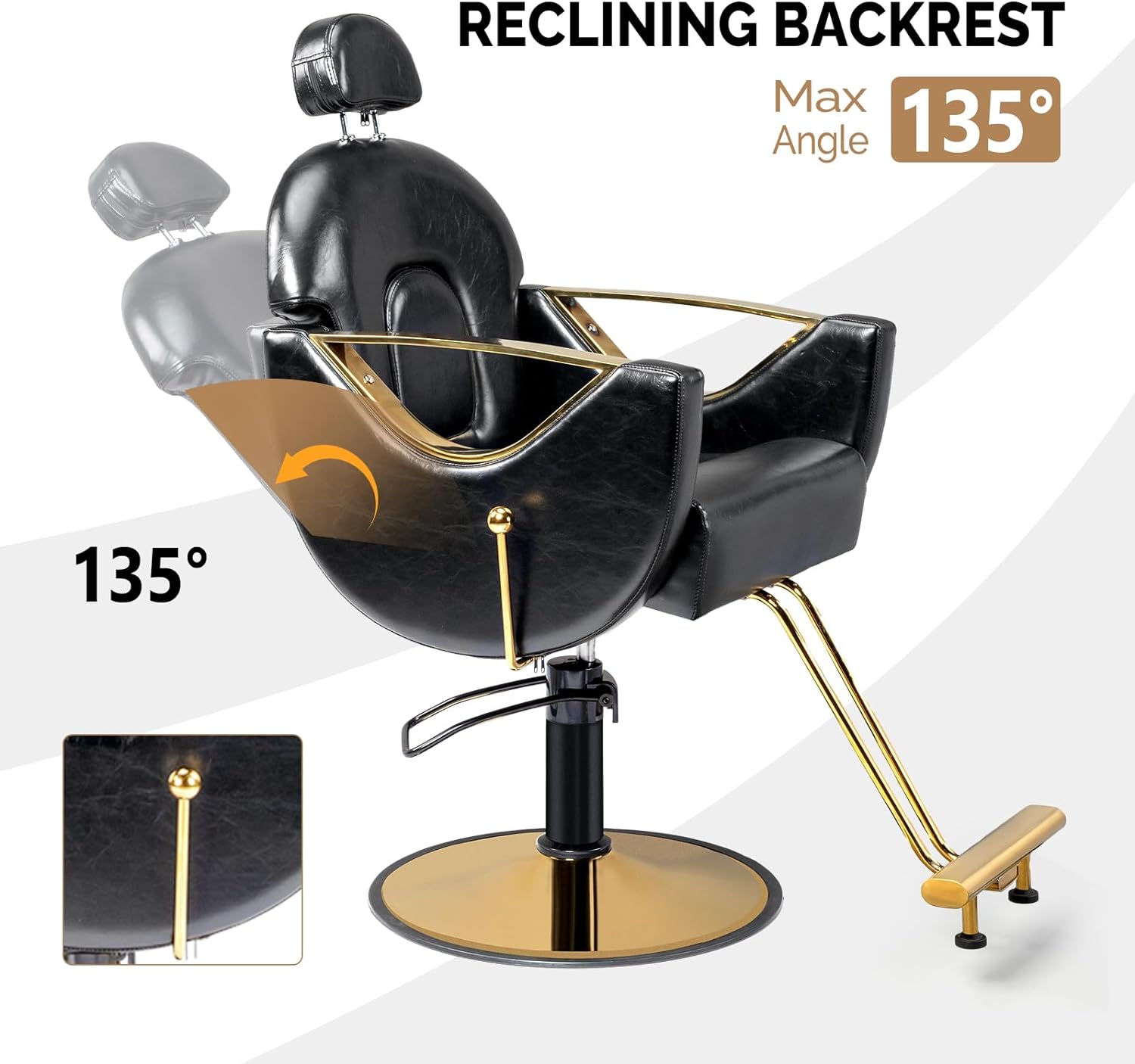 RECLINING BACKREST  
Max Angle 135°
