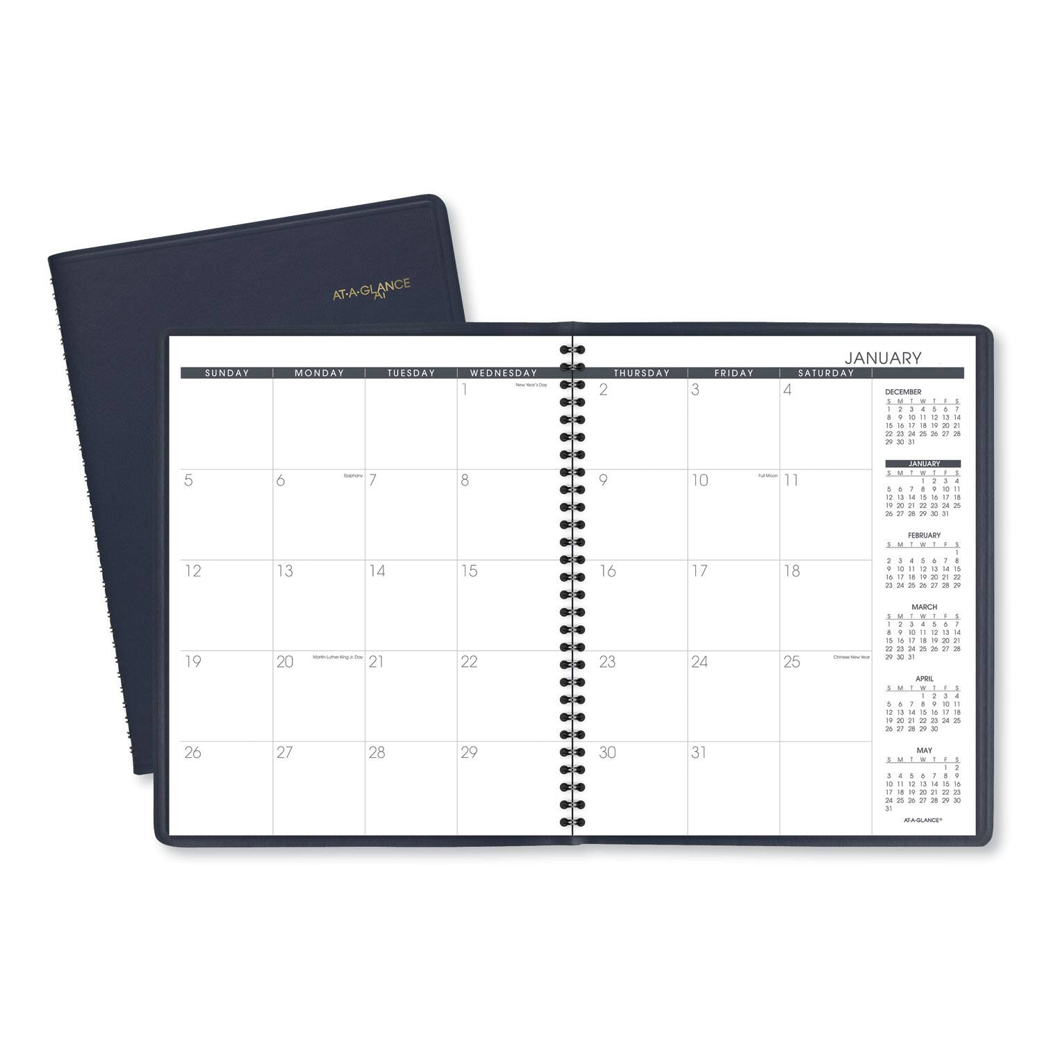 AT-A-GLANCE - Monthly Planner 11 x 9 Navy Cover 15 Month Jan 2026 to Mar 2027