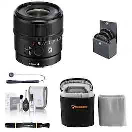 Sony - E 15mm f/1.4 G Lens, Bundle with ProOptic 55mm Filter Kit, Lens Case, Lens Cleaner, Cleaning Kit, Universal Lens