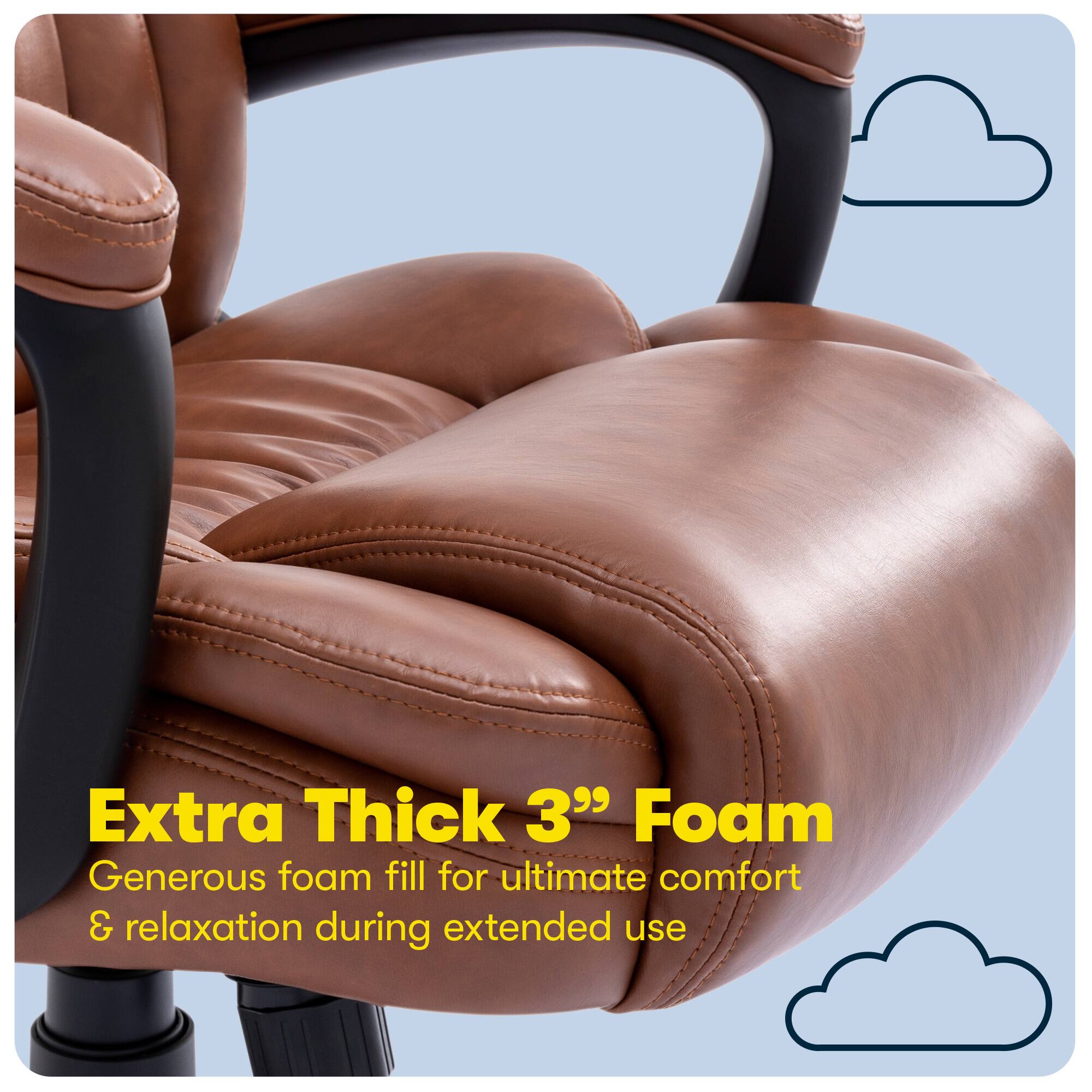 Alt View 15. Serta - Garret Bonded Leather Executive Office Chair with Premium Cushioning - Cognac.