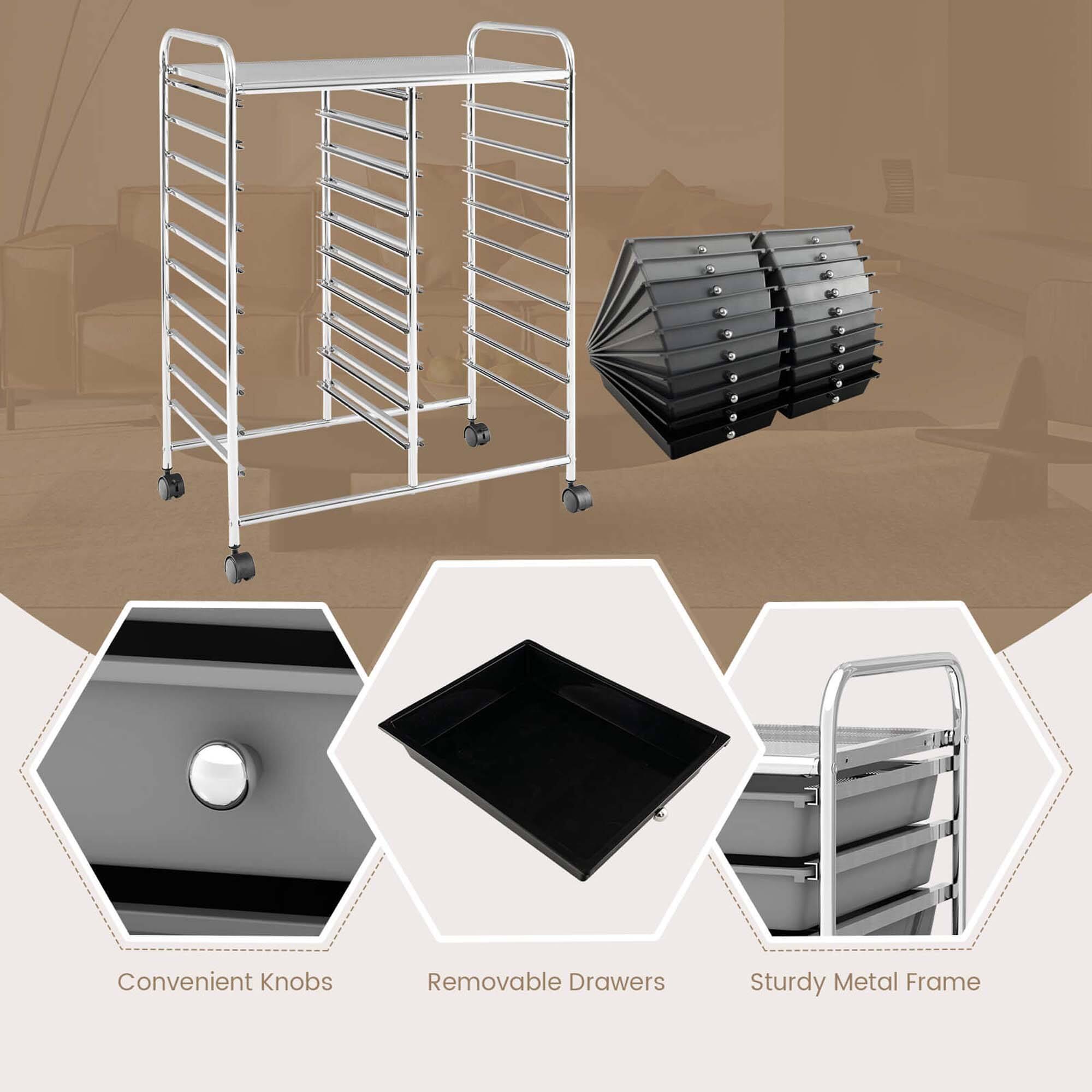 Convenient Knobs Removable Drawers Sturdy Metal Frame