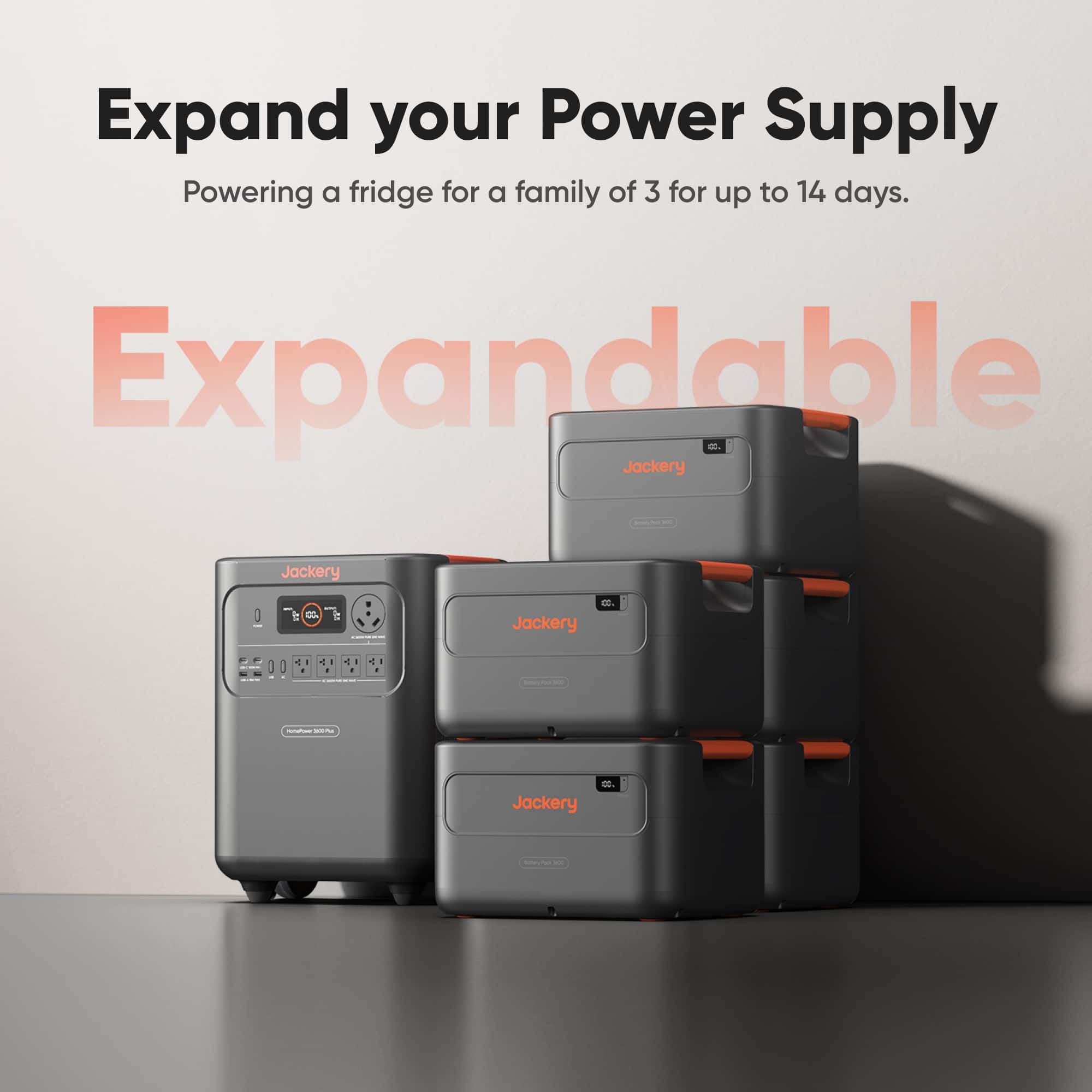 Jackery HP3600AC Plus Solar Generator 3576Wh Power Station with