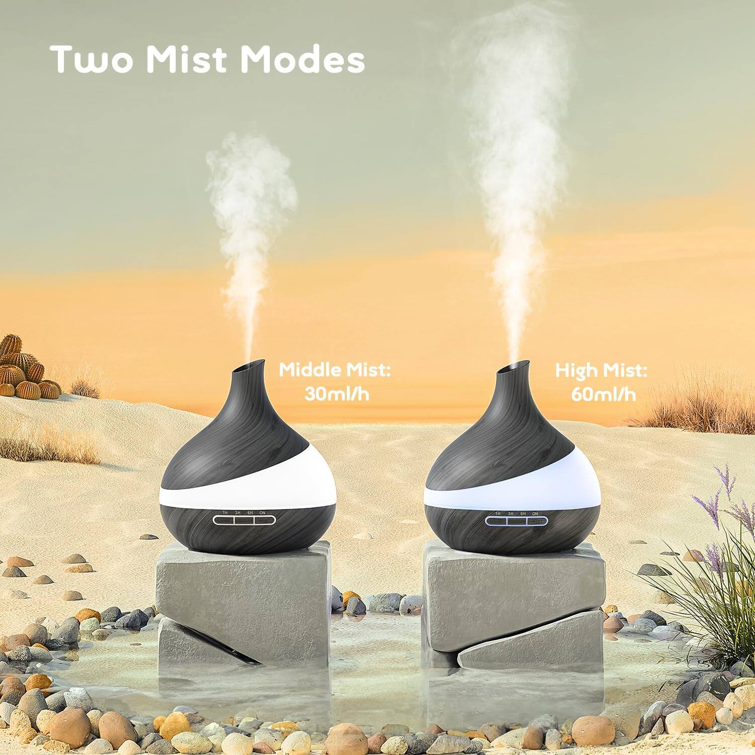 Two Mist Modes

Middle Mist: 30ml/h

High Mist: 60ml/h