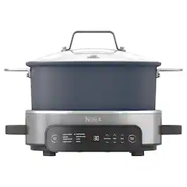Ninja - 6.5 qt Gray Stainless Steel Multi-Cooker - Silver