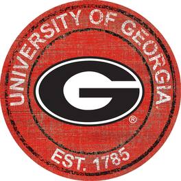 Fan Creations - Georgia Bulldogs 24'' Round Heritage Logo Sign - Multicolor