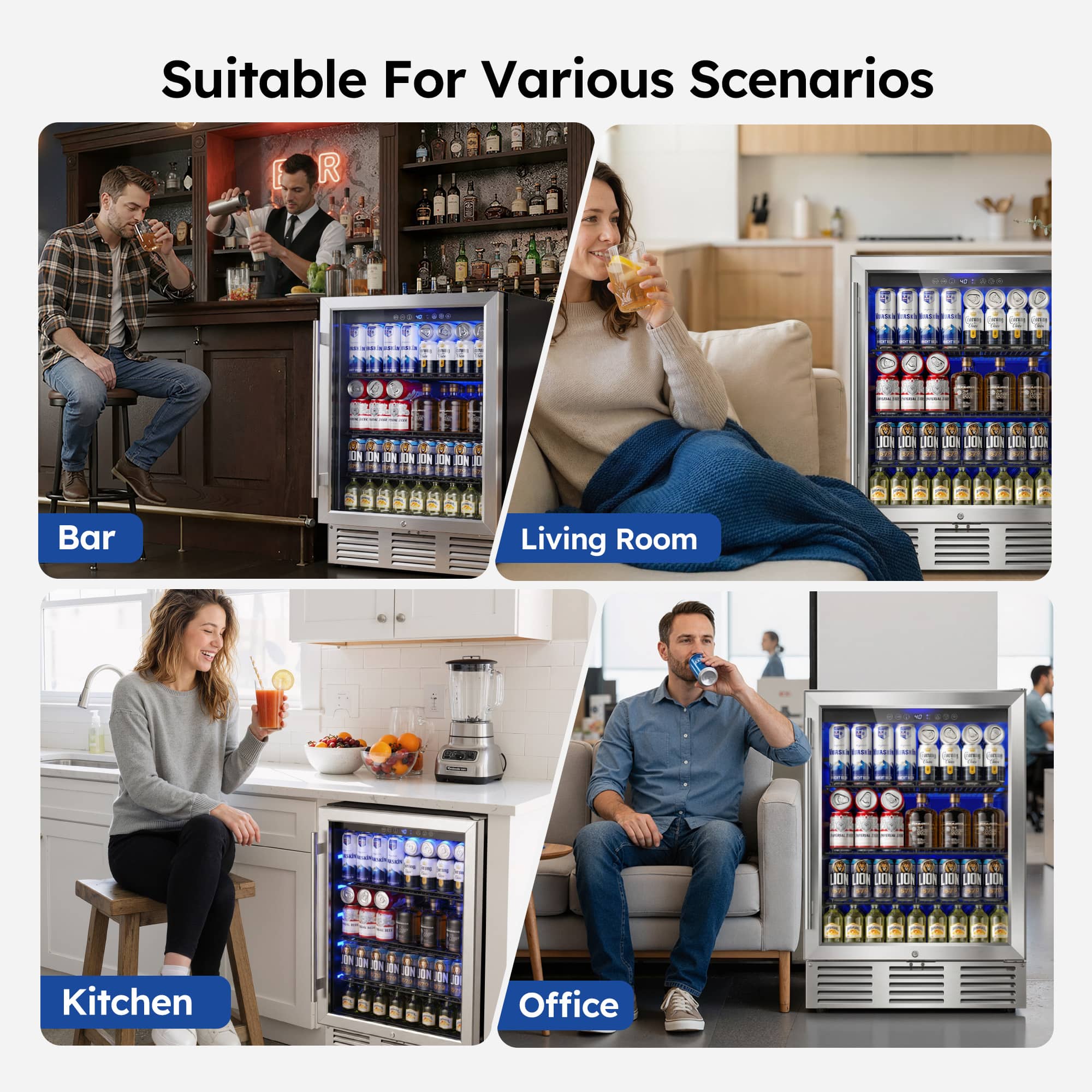 SIMZLIFE 180 Cans Beverage Refrigerator Cooler 5.7cu. ft