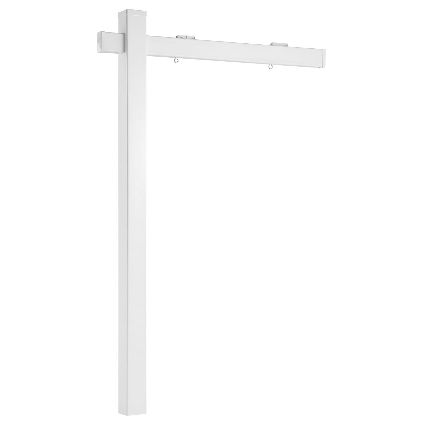 Alt View 5. VEVOR - Real Estate Sign Post, 6 ft Tall, PVC Realtor Yard Sign Holder with 47 in Arm Holds up to 36 in, Easy to Install - White.