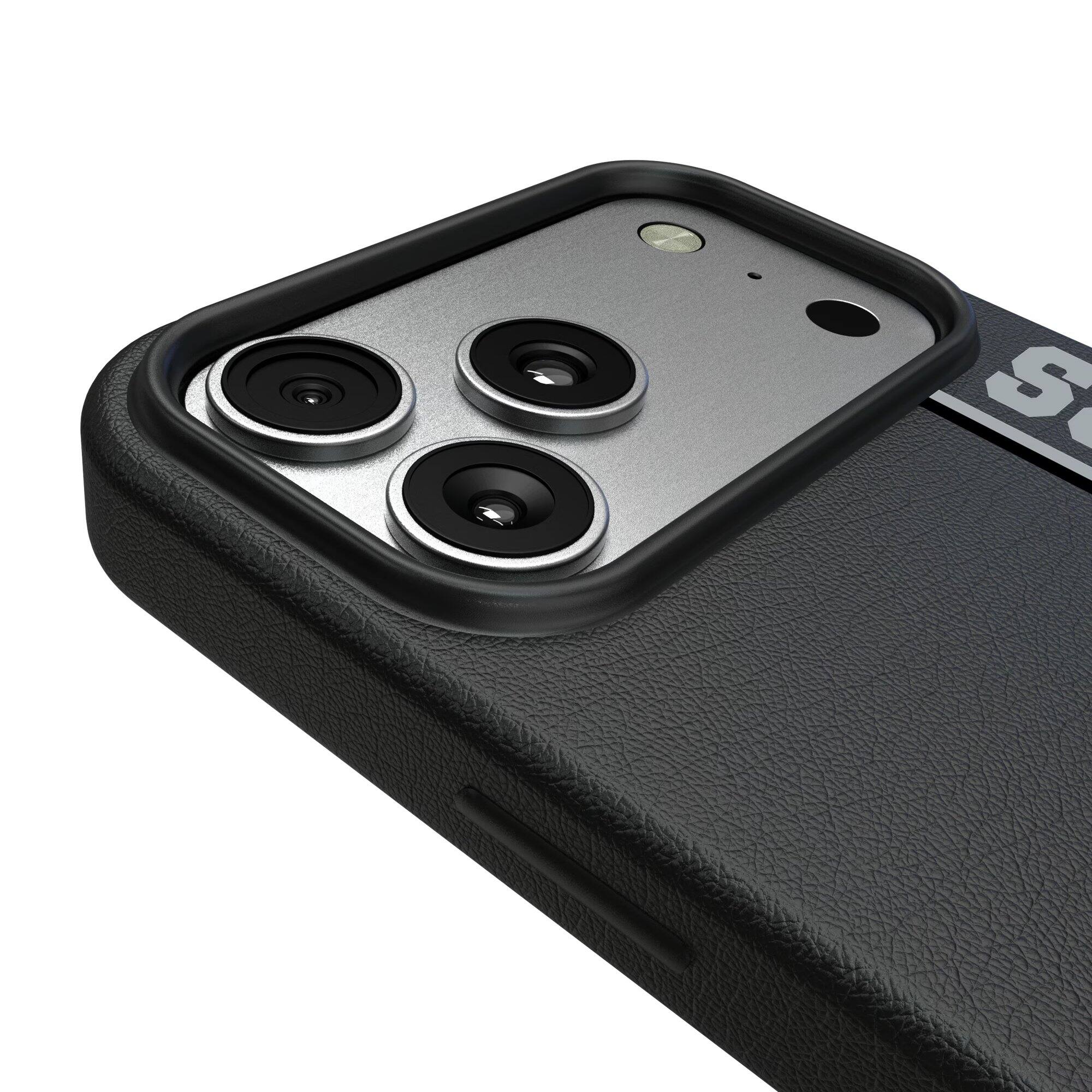 Alt View 2. Keyscaper - Oakland Raiders Gridiron Classics iPhone Magnetic Bump Case - 15 - Black.