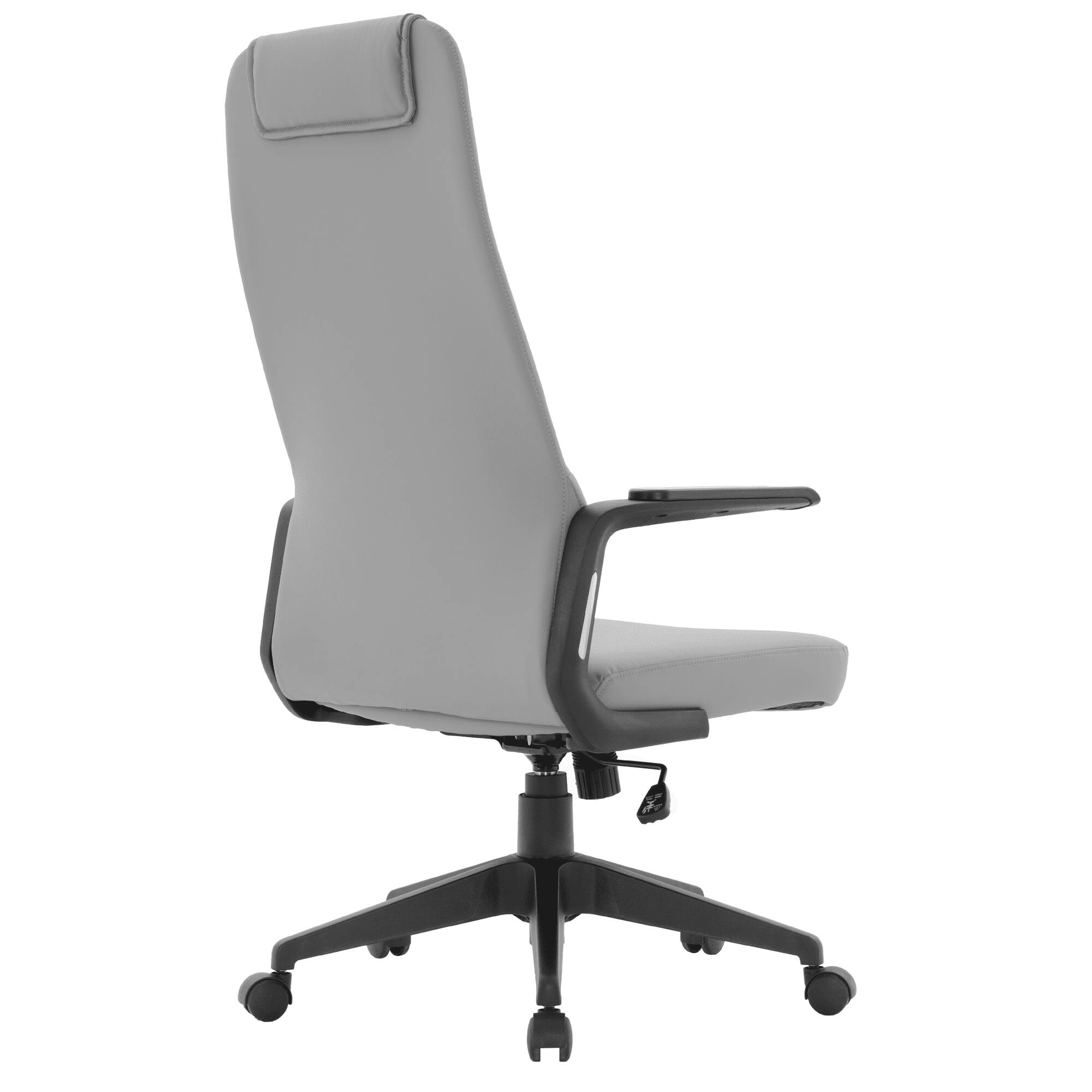 Alt View 5. LeisureMod - Nexa Ergonomic Office Chair High-Back Leather Computer Chair Adjustable Height Swivel and Tilt Desk Chair - Grey Leather.