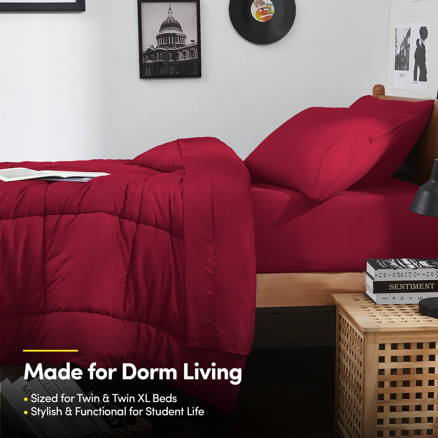 Made for Dorm Living  
Sized for Twin & Twin XL Beds  
Stylish & Functional for Student Life
