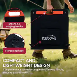 SUNJOY - 226W Folding Portable Solar Panel - Convenient and Efficient Power Solution for IceCove Air Conditioner