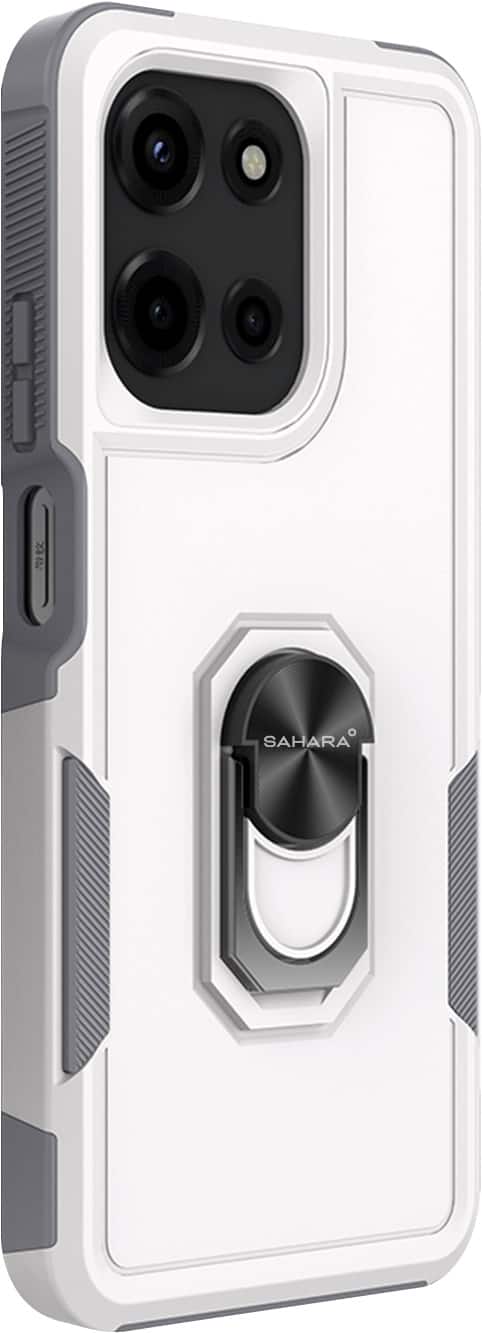 Angle. SaharaCase - Raider Series Heavy Duty Case for Motorola G 5G (2025) - Fossil White.