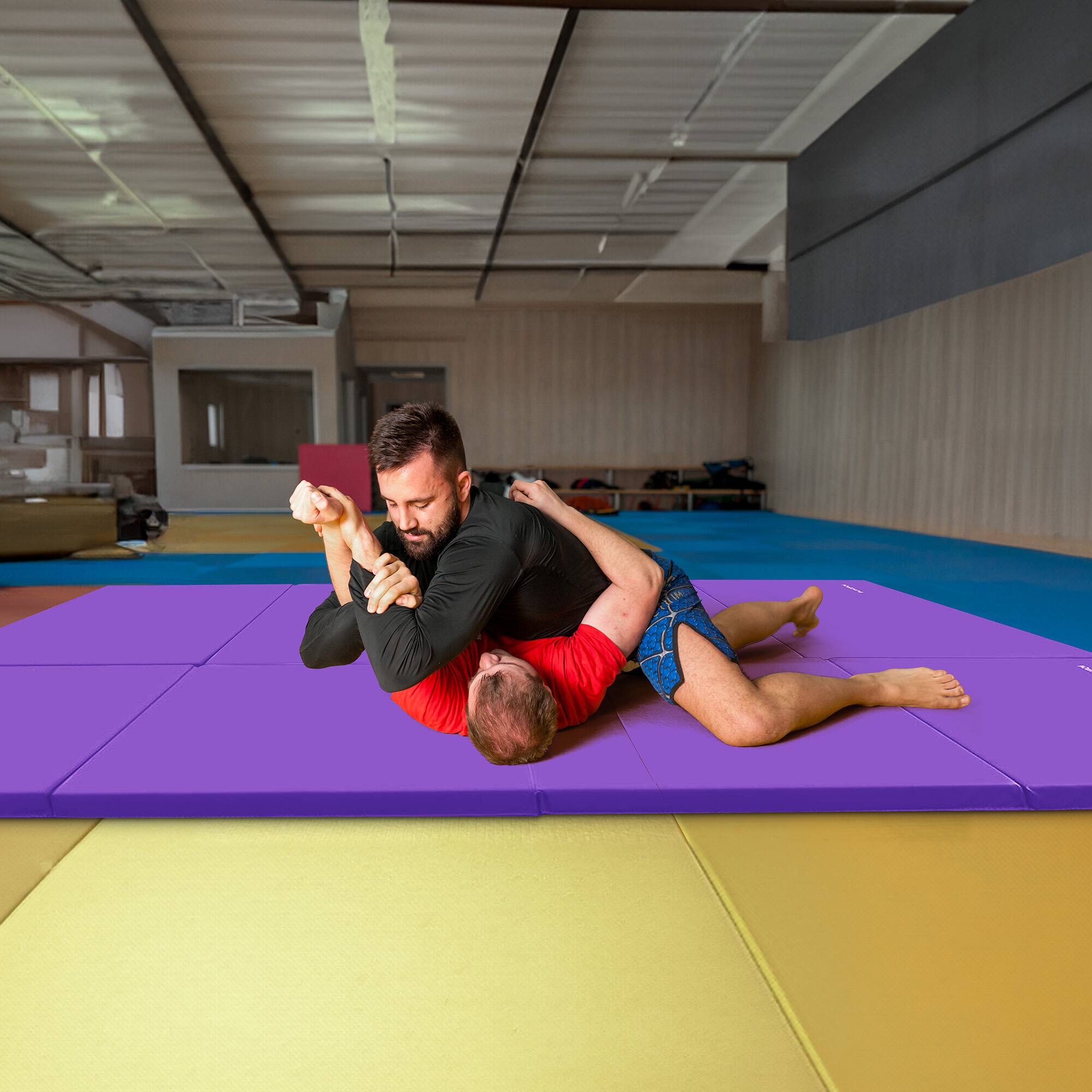 Alt View 3. BalanceFrom Fitness - BalanceFrom 4' x 6' x 2" All Purpose Folding Fitness Gymnastics Gym Mat, Purple - Purple.