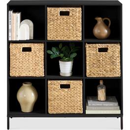 Best Choice Products - Elevated 9-Cube Storage Organizer, 11in Shelf, Bookcase, Display Shelf, w/ Metal Legs - Black