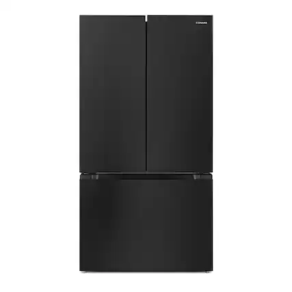 Front. COSMO - COS-RFFV283RBK 36 in. Vista Collection 27.4 cu. ft. French Door Refrigerator, Freezer Drawer, Water Dispenser, Ice Maker - Matte Black.