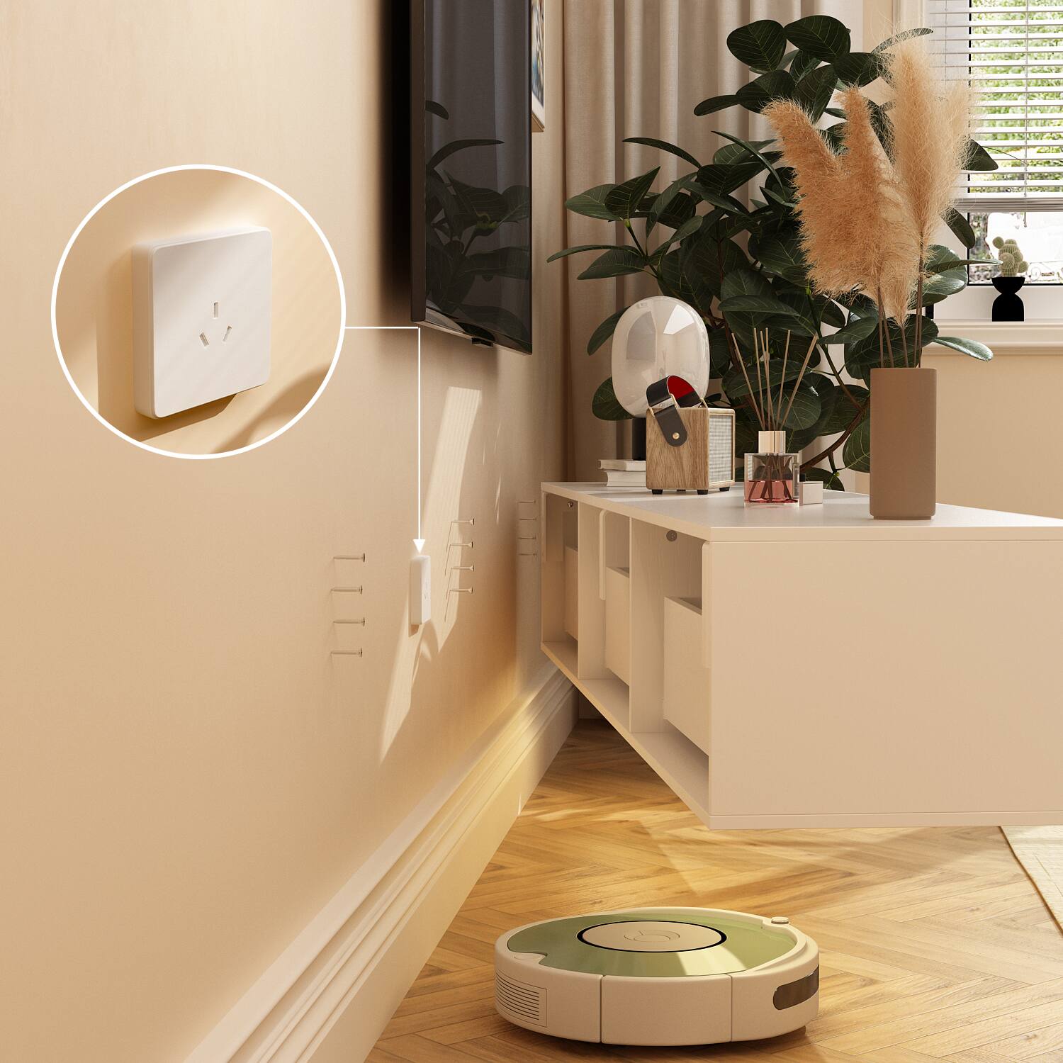 Alt View 10. Famapy - Famapy Wall - Mounted TV Stand with Hidden Drawers - White.