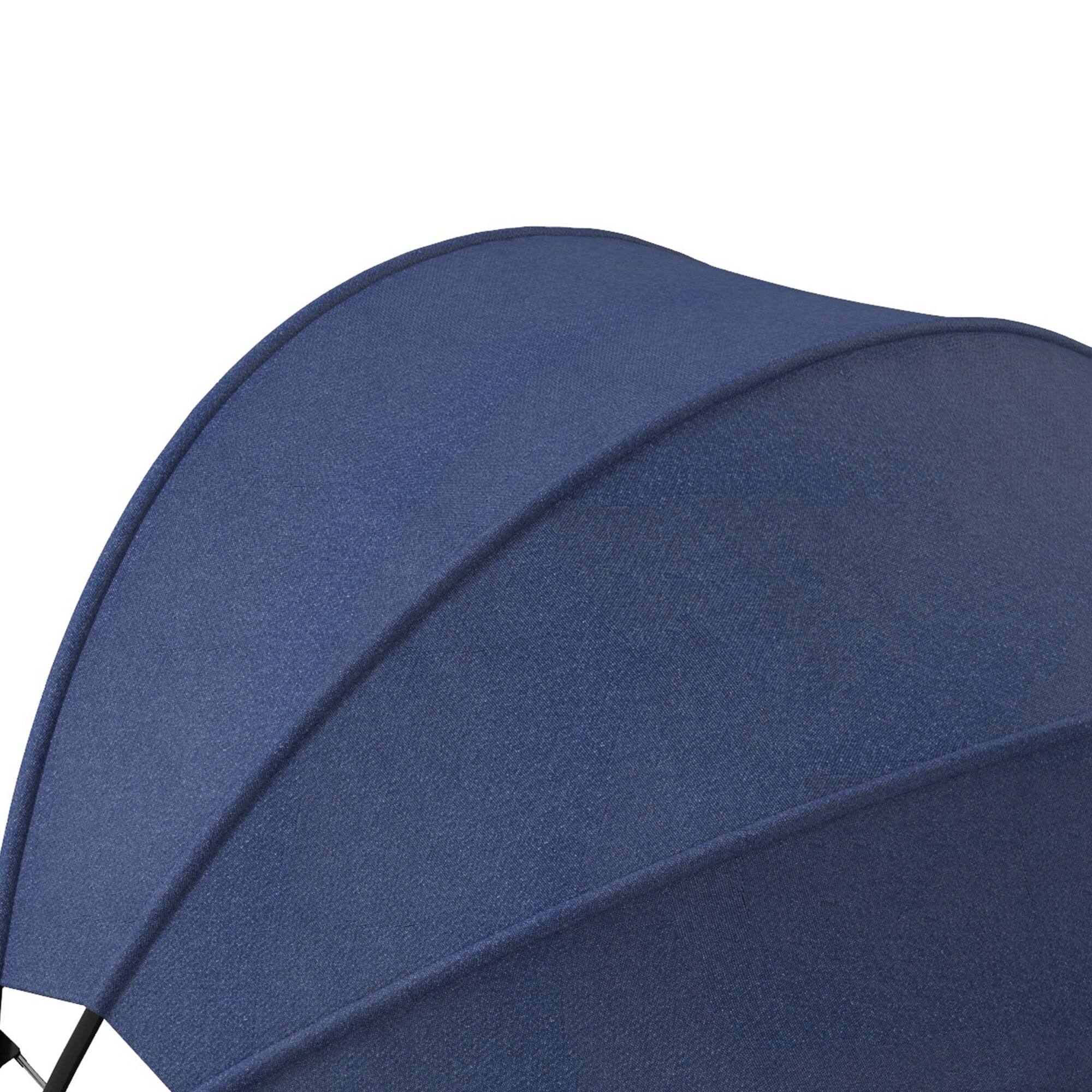 Alt View 8. Outsunny - 4-Piece Round Convertible Daybed with Cushions, Outdoor PE Rattan Patio Wicker Sofa Set - Dark Blue.