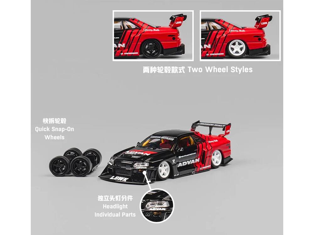 - Two Wheel Styles
- Quick Snap-On Wheels
- Headlight Individual Parts
- ADVAN
- LBWK