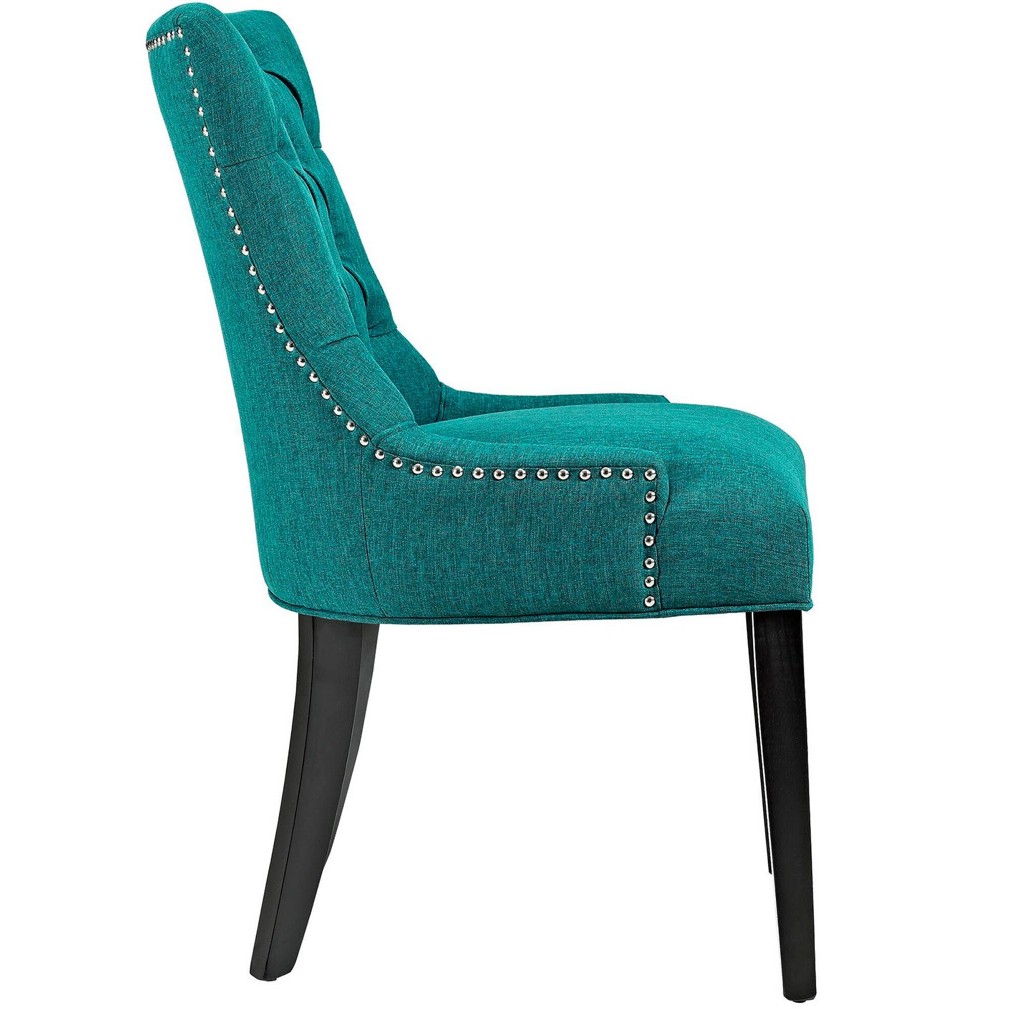 Angle. Modway - Regent Tufted Fabric Dining Chair by Modway - Blue.