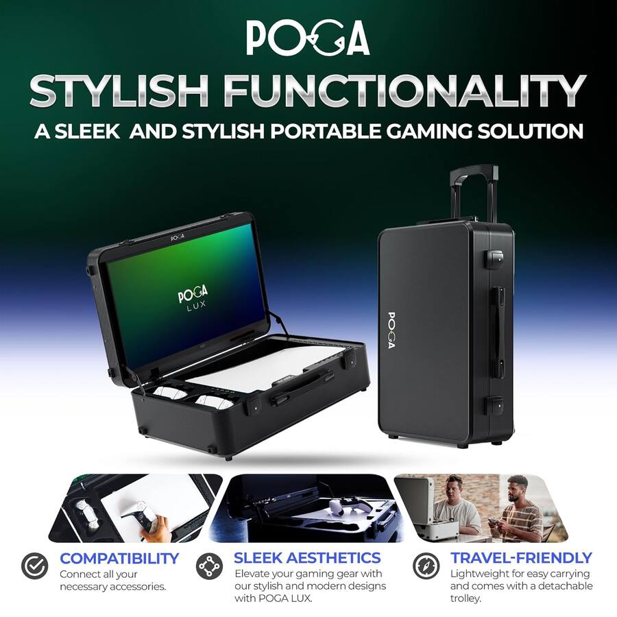Poga POGA LUX PlayStation 5 Premium Portable Console Travel Case w/ Trolley ...
