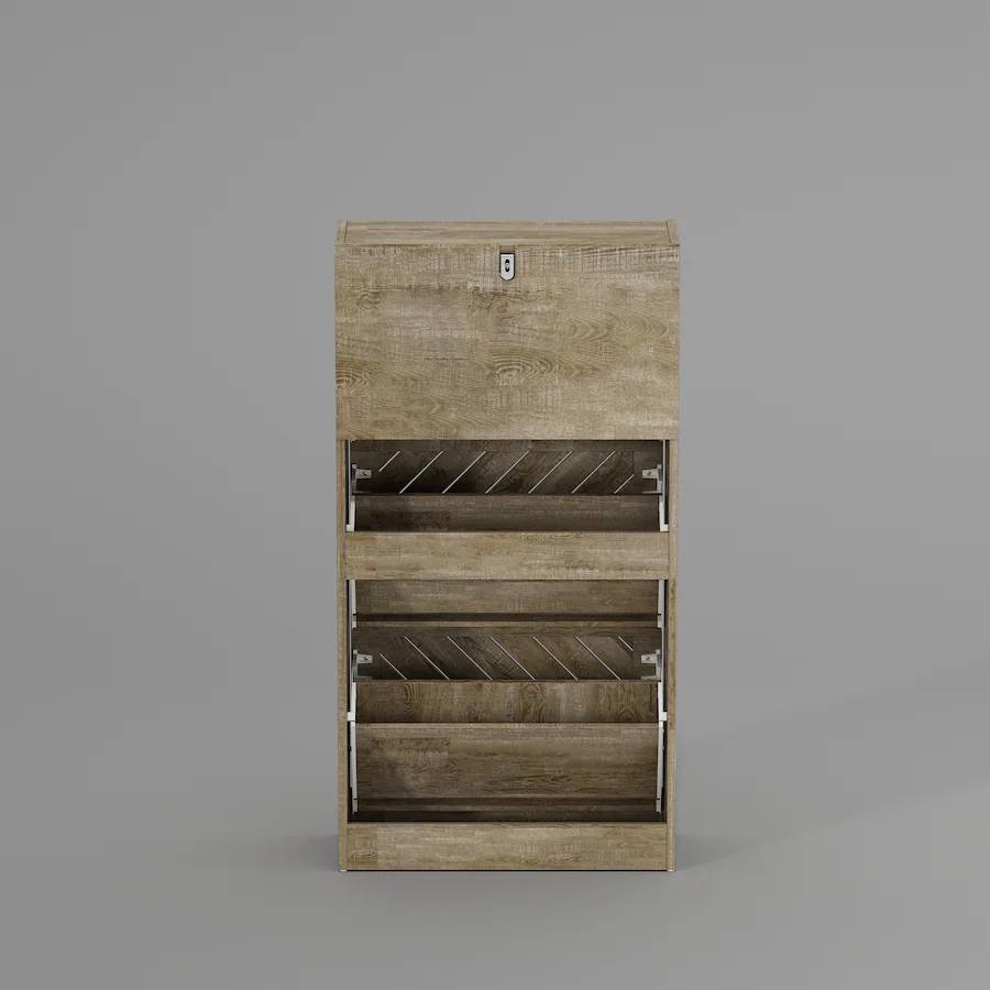 Rustic Flip Shoe Rack Famapy Shoe Cabinet Flip Down Racks Rustic Style Multi Tiered Storage ...