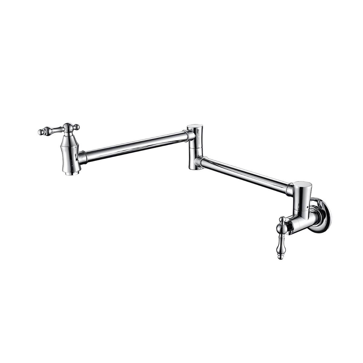Ropilly Wall Mount Pot Filler Faucet Brass Folding Swivel Arm Dual ...