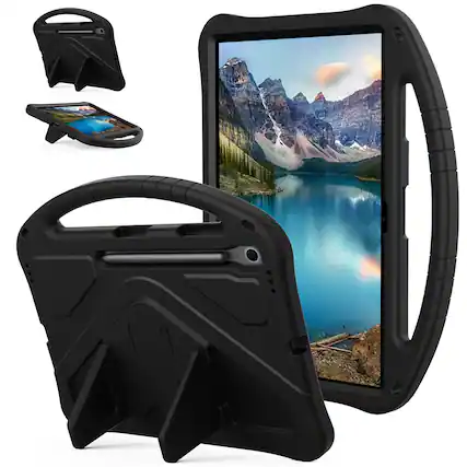 Front. Dteck - For Samsung Galaxy Tab S10 FE+ 2025 13.1-inch Lightweight EVA Shockproof Handle Stand Kids Case Cover - Black.