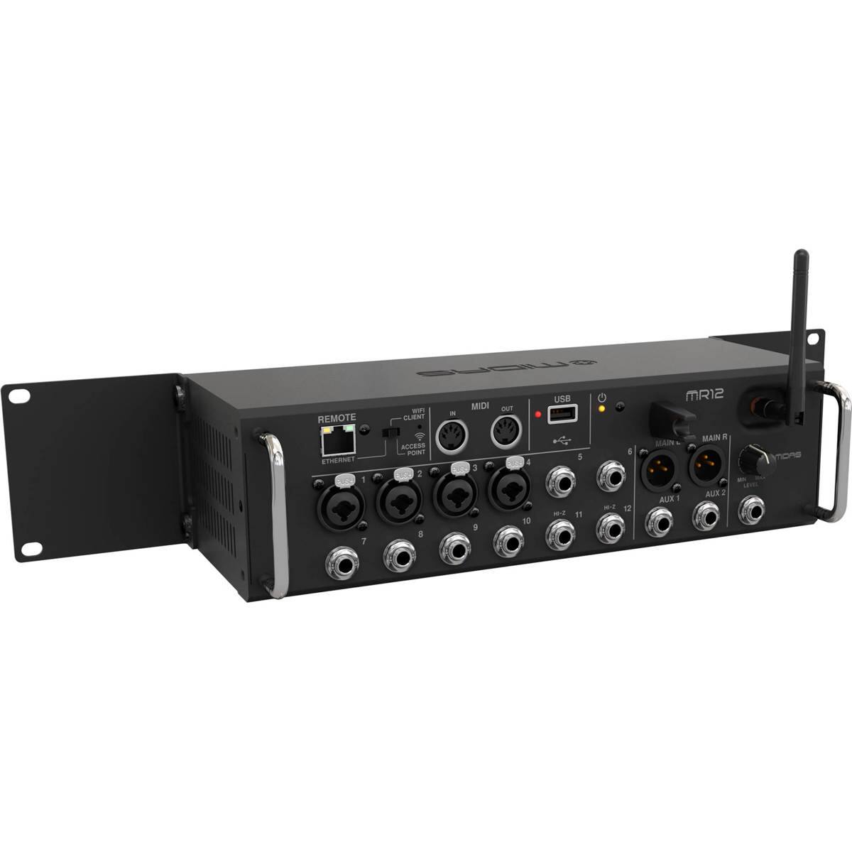 SCS USB MIDI OUT wI - REMOTE CLIENT MR12 THEANET 1 T ACCESS POINT 2 3 9 4 10 --1 5 11 M- 6 12 MAIN AUX MAIN A XUA