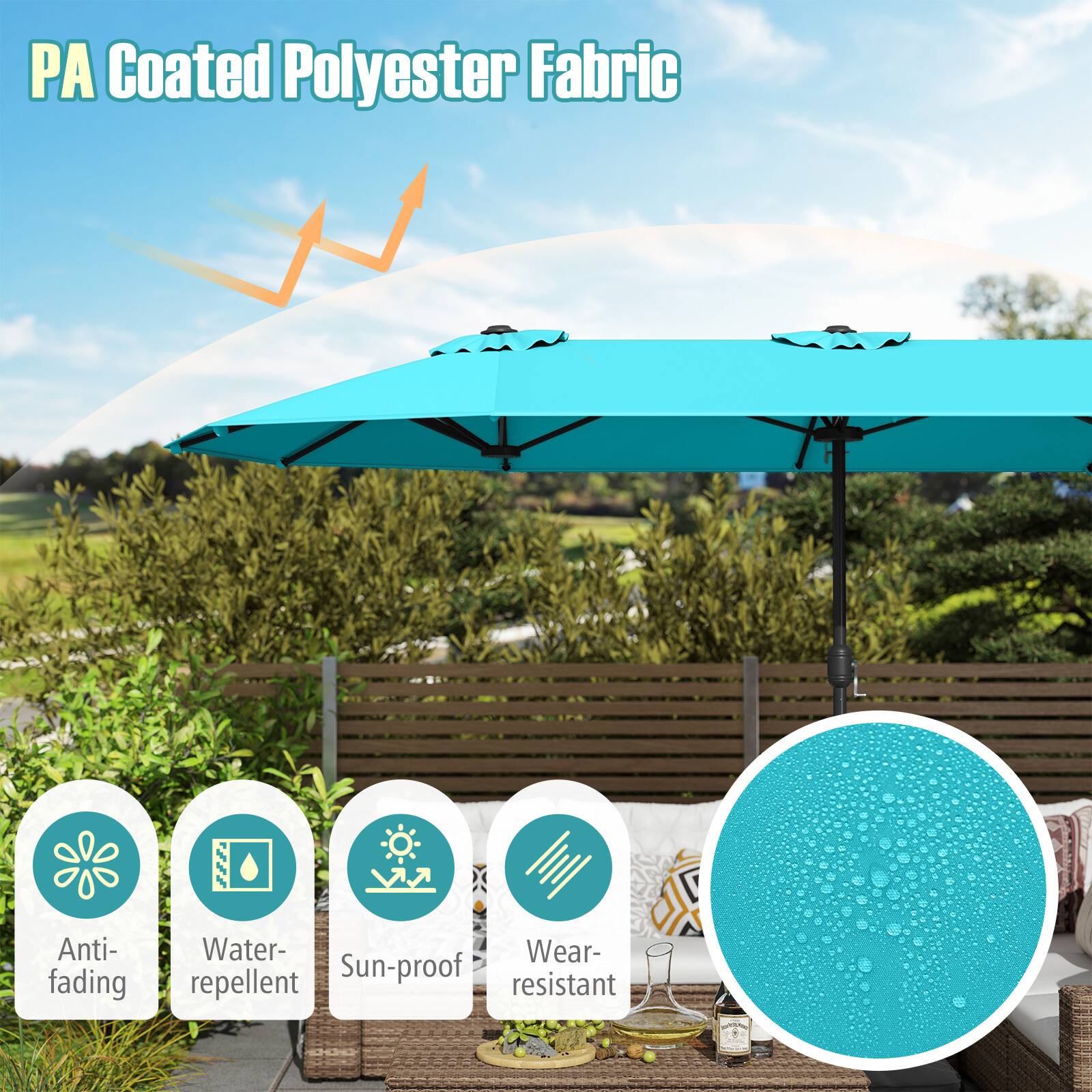 PA Coated Polyester Fabric, Anti-fading, Water-repellent, Sun-proof, Wear-resistant