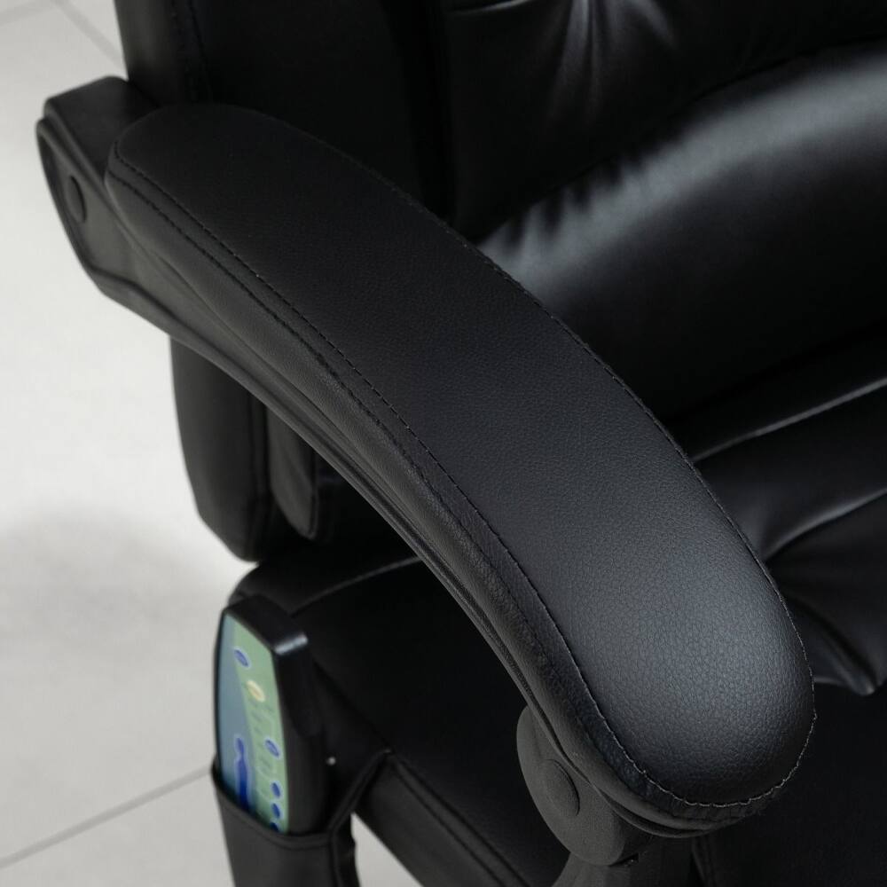 Alt View 7. Loheer - Loheer Massage Office Chair High Back Executive Desk Chair with Footrest Black - Black.