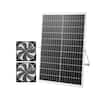 Front. VEVOR - Solar Powered Fan, 30W Solar Panel with 2 Fans, Adjustable Solar Panel Angle, 2668 RPM High-Speed, Flexible Installation - Black.