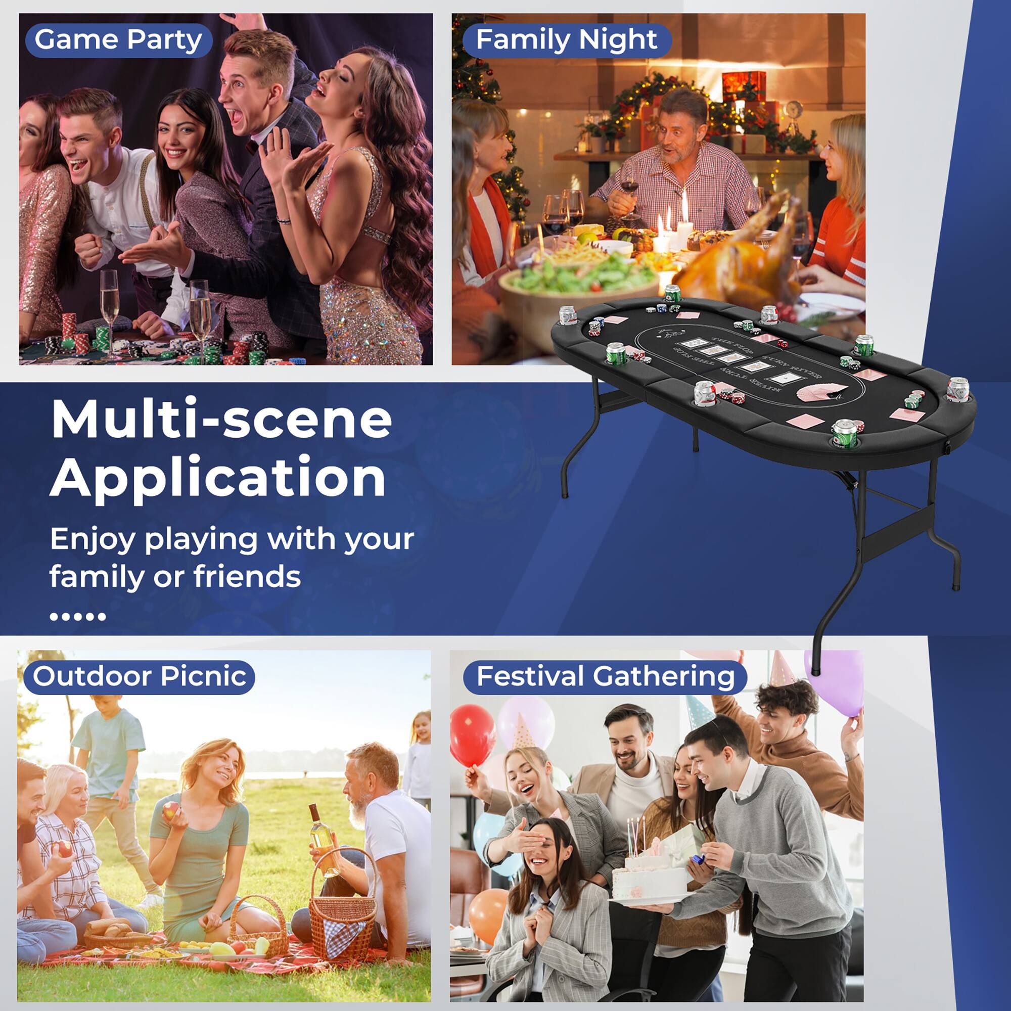 Game Party  
Family Night  
Multi-scene Application  
Enjoy playing with your family or friends .....  
Outdoor Picnic  
Festival Gathering