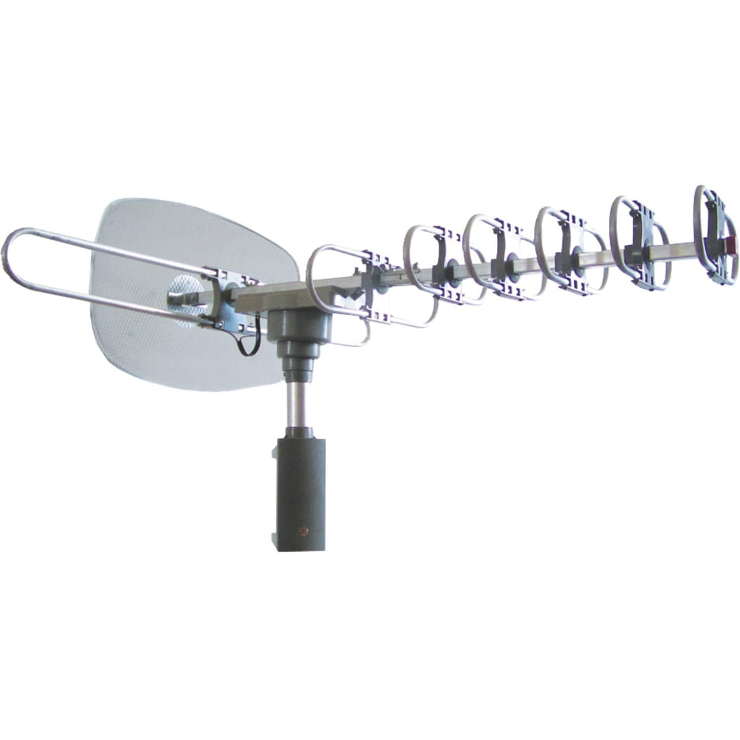 Naxa - High-Powered Amplified Motorized Outdoor ATSC Digital TV Antenna with Remote - Silver