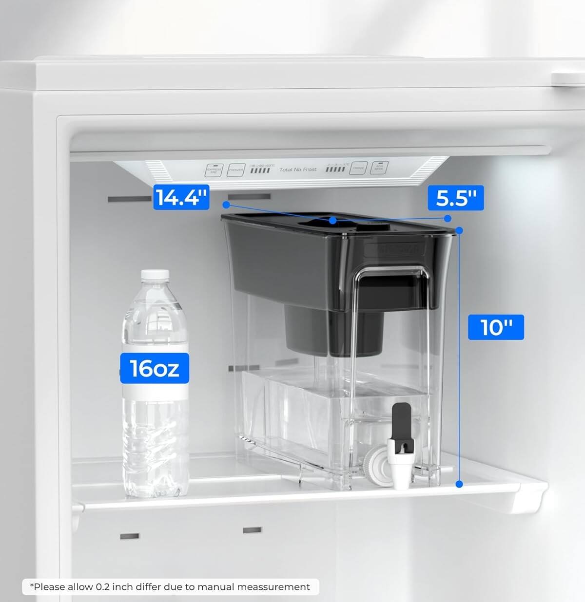 Tocal No Frost  
14.4" 5.5" 10" 16oz  
*Please allow 0.2 inch differ due to manual measurement