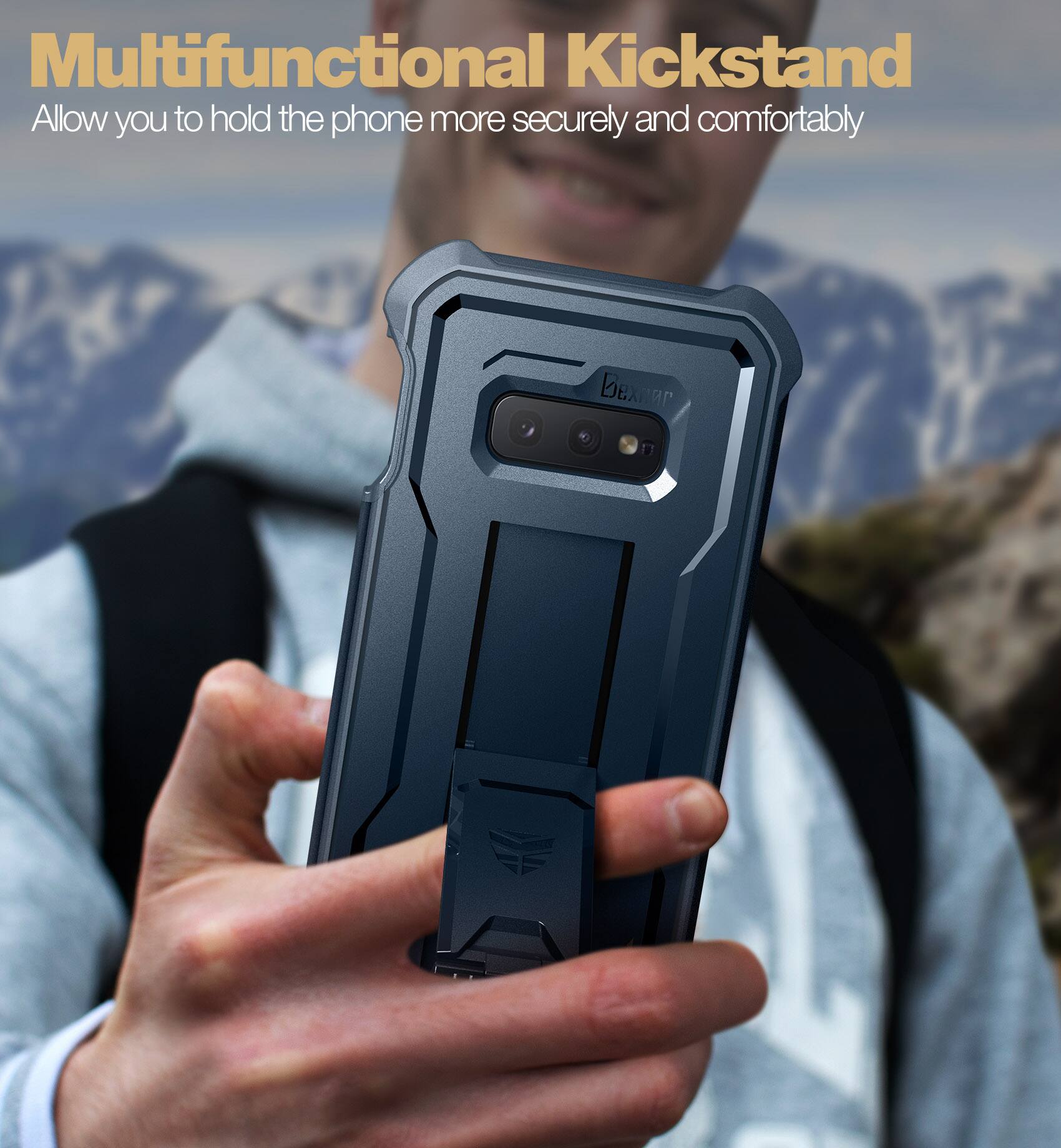 Multifunctional Kickstand  
Allow you to hold the phone more securely and comfortably
