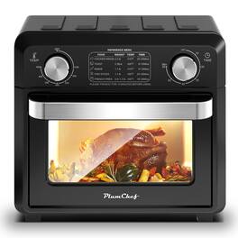 Loheer - 11QT Compact Air Fryer Toaster Oven 1000W Convection Countertop Oven - Black