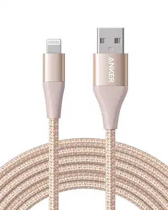 Front. Anker - Anker Powerline+ II, USB A to Lightning Cable - Gold.