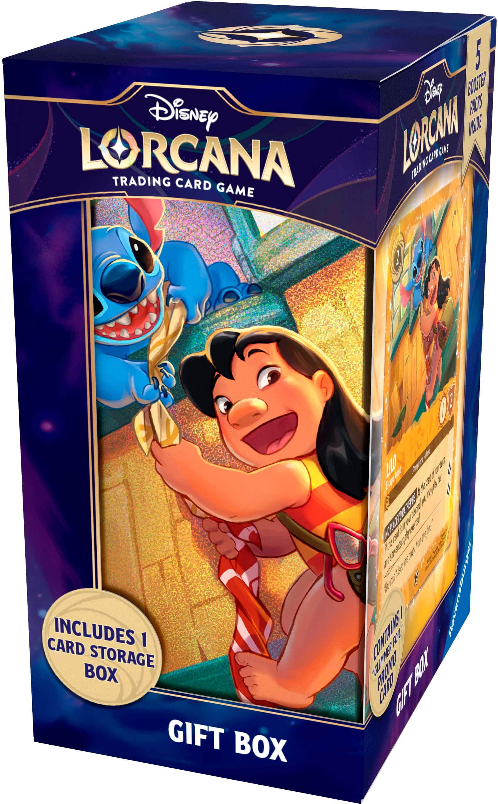 The text on the image is as follows:
"Disney LORCANA Trading Card Game. Includes 1 Card Storage Box. Gift Box. 02 LORCANA. 100% Complete. 7200 Cards. 100% Authentic. No Duplicates. 100% Original. 100% Unopened. 100% Unplayed. 100% Unread. 100% Unused. 100% Unworn. 100% Unplayed. 100% Unread. 100% Unused. 100% Unworn. 100% Unplayed. 100% Unread. 100% Unused. 100% Unworn."