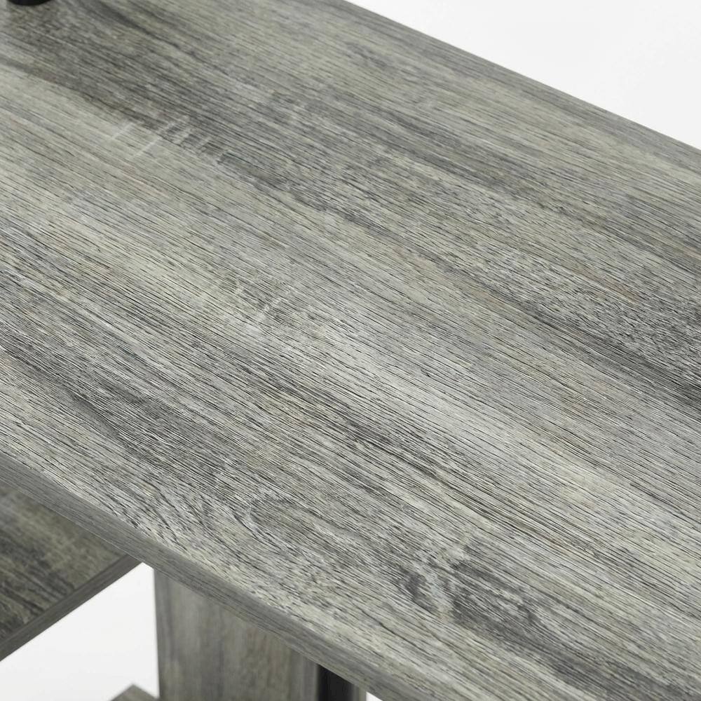 Alt View 1. BisonOffice - French Oak Grey/Black Computer Writing Desk with Modern Design, Sturdy - French Oak Grey/Black.