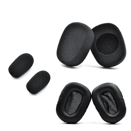 Front. Stock Preferred - 6PCS Replacement Ear Pads & Foam Cushion Set for BlueParrott B450-XT Headphones - Black.