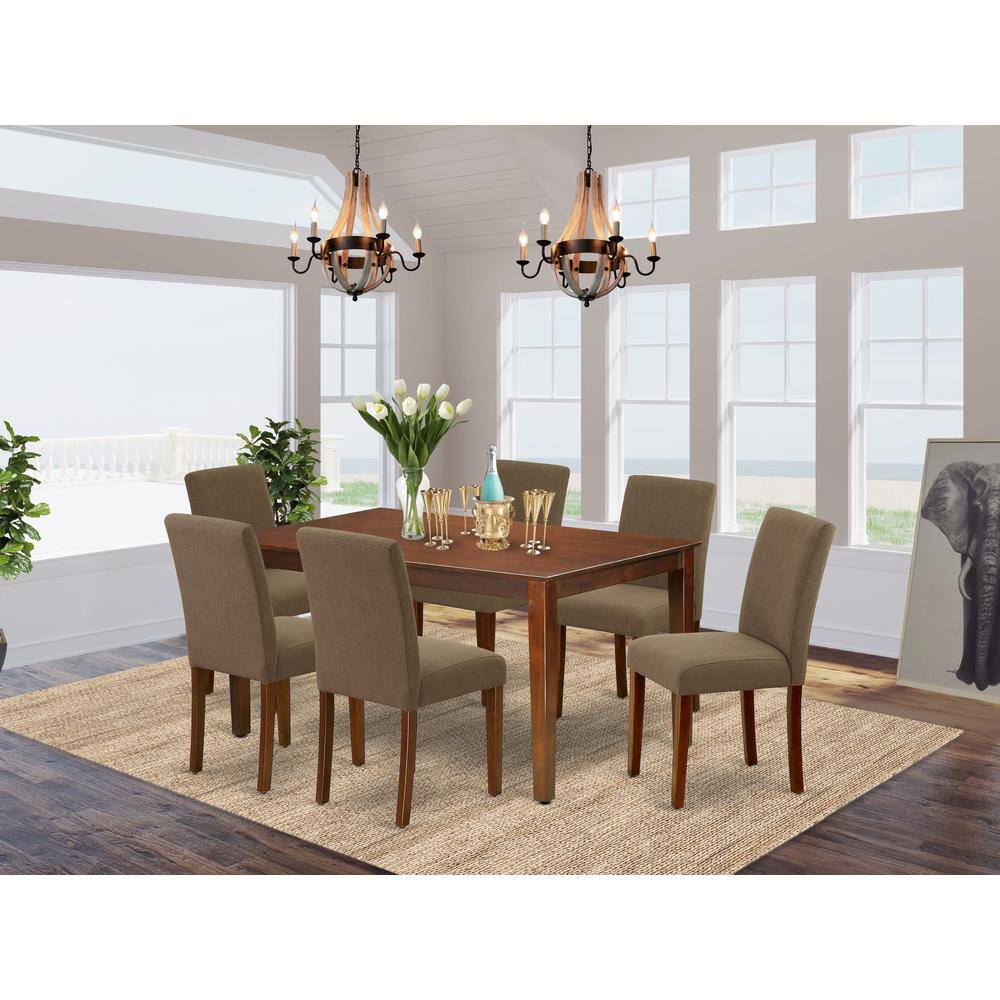 Left. East West Furniture - Dining Room Set Mahogany - Brown.