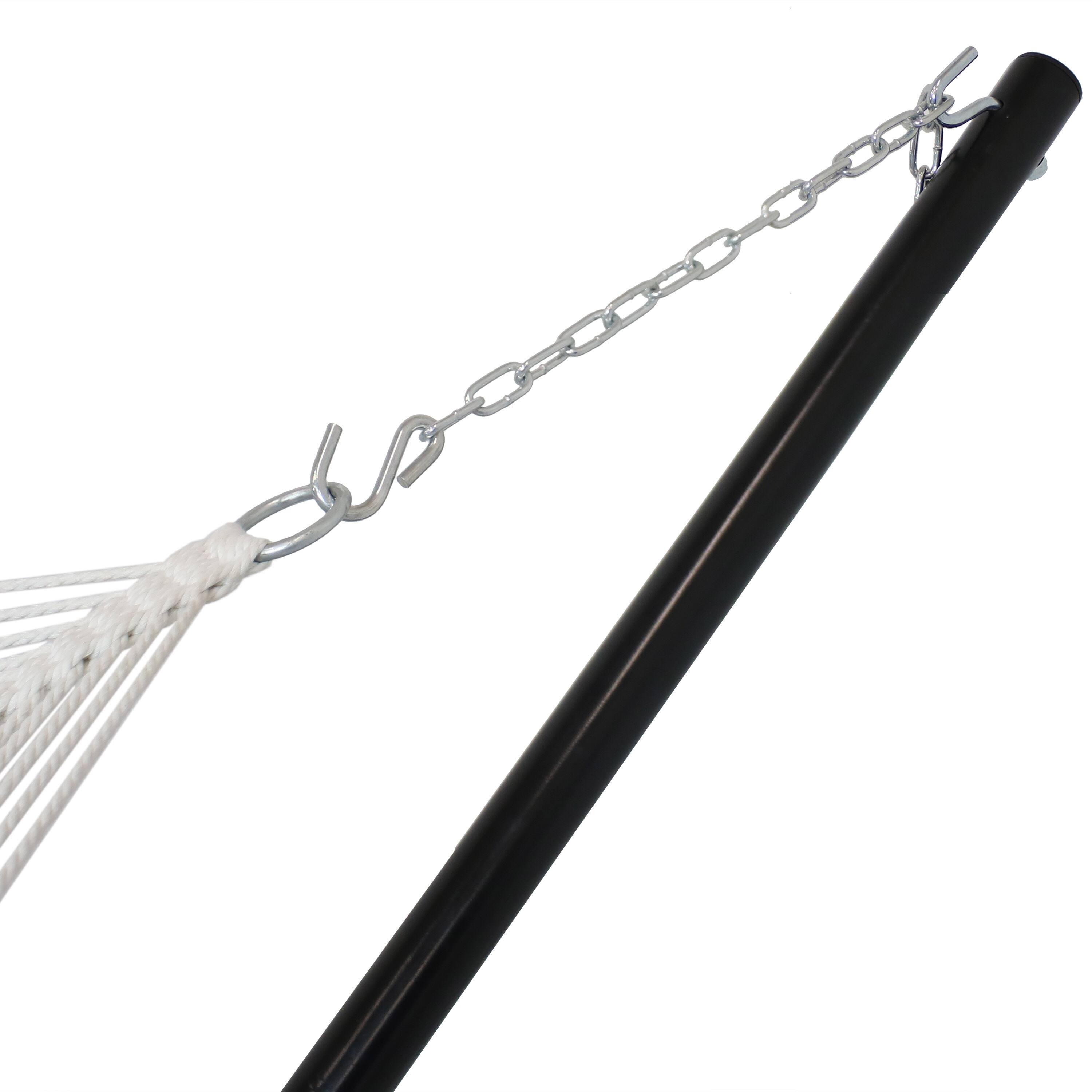 Alt View 5. Sunnydaze - 2-Person Quilted Fabric Hammock with Steel Stand - Blue & Green.