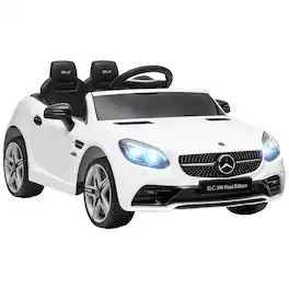 Aosom - Mercedes SLC 300 Licensed Kids Electric Car with Remote, 12V Battery Ride on Car with Music, Lights, Suspension for 3-6