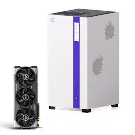NIMO - AI NAS Agentic Computer Mini PC AMD Ryzen 7 PRO 8845HS, Nvidia RTX 5080 32GB RAM DDR5 128GB SSD Dual 10GbE - White