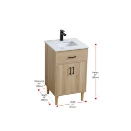 Elegant Kitchen and Bath - Chandler 20 Inch Single Bathroom Vanity In - Mango Wood