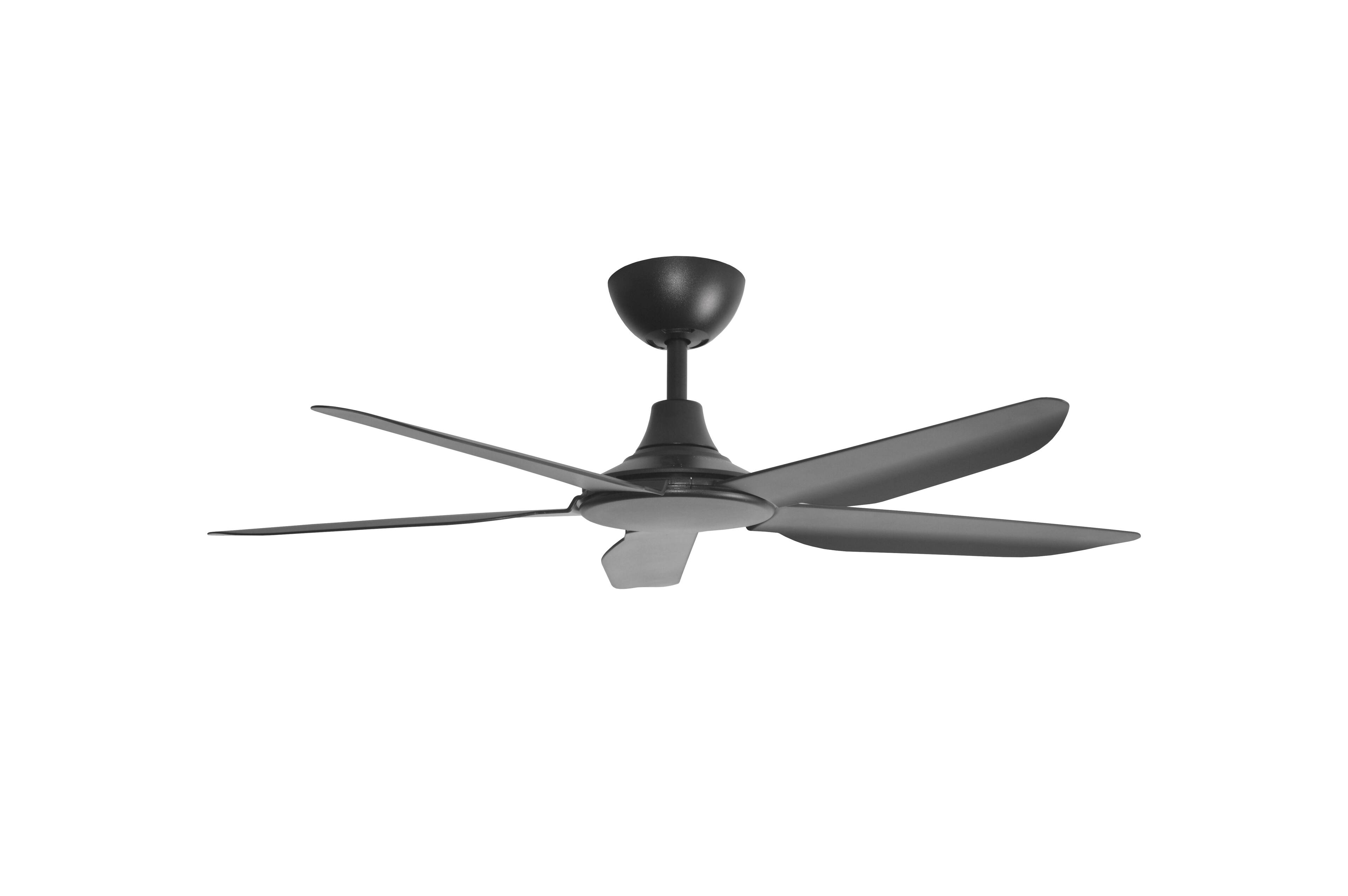 Alt View 3. ENLIGHT - 52" Smart Ceiling Fan, IP66 Outdoor/Coastal, Weather Resist, Efficient & Quiet DC Motor, Reverse Mode, Matter, 5 Blades - Matte Black.