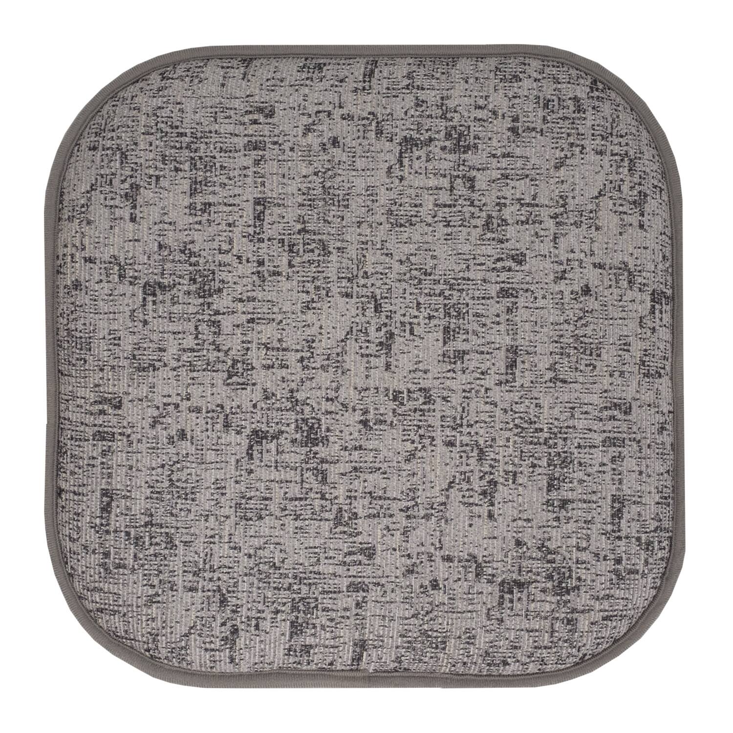 Left. Sweet Home Collection - Broadway Memory Foam No Slip Back 16" x 16" Chair Pad Cushion, 12-Pack - Gray/Black.