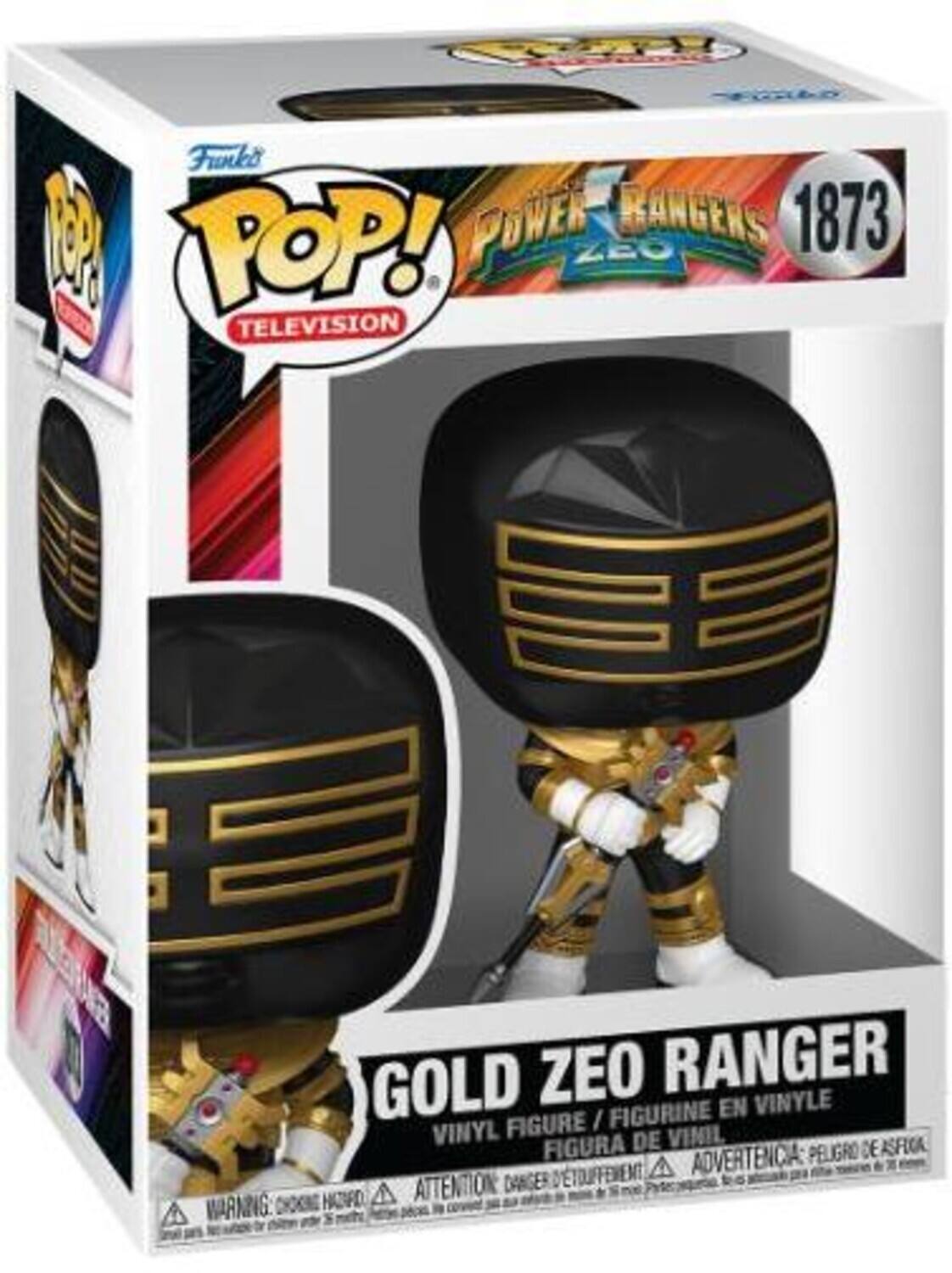 A Funko Bangers 1873 POP! Television Gold Zeo Ranger Figure / Vinyl de Vinil Figura de Vinil Peligro de Asfixiación Advertencia Attention Danger Warning Ohone Hatufd