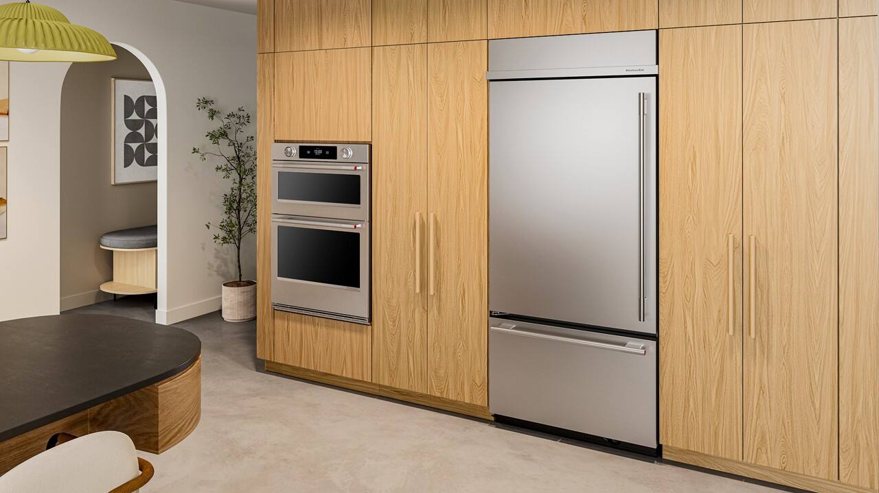 Alt View 7. KitchenAid - 20.8 Cu. Ft. Built-In Bottom Mount Refrigerator with Platinum Interior - Stainless Steel with PrintShield Finish.