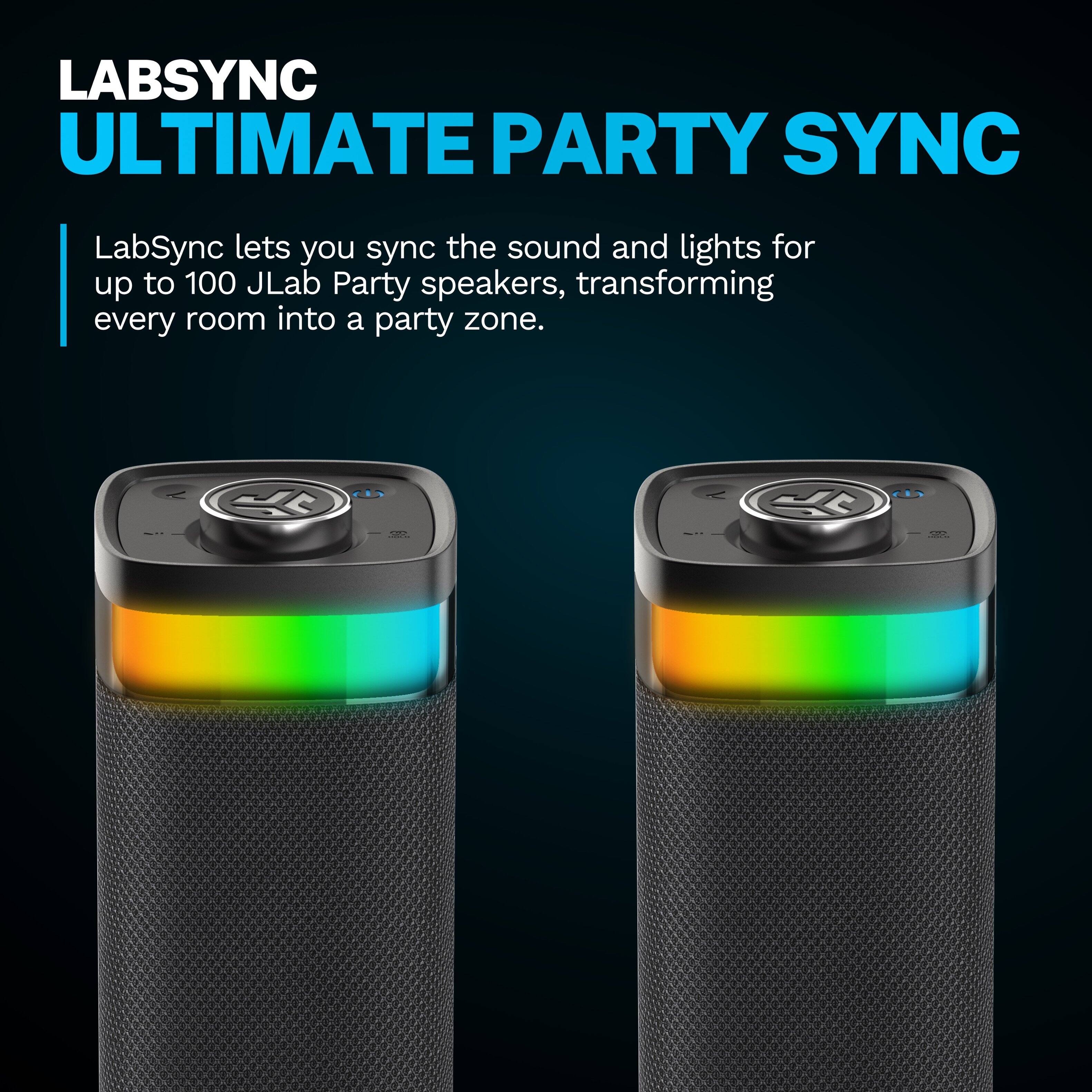 LABSYNC ULTIMATE PARTY SYNC

LabSync lets you sync the sound and lights for up to 100 JLab Party speakers, transforming every room into a party zone.